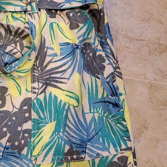 Land's End linen tropical print mid rise capris, 18W - Picture 9 of 11